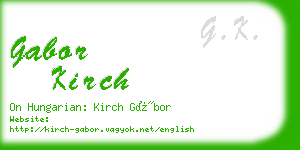 gabor kirch business card